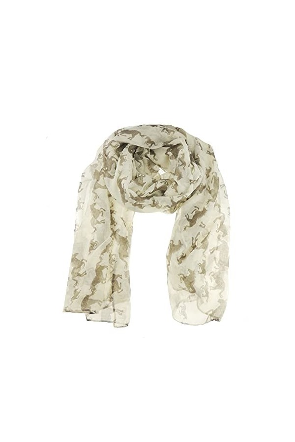 Grande écharpe légère, extra douce, pour femme, imprimé cheval - - Taille unique