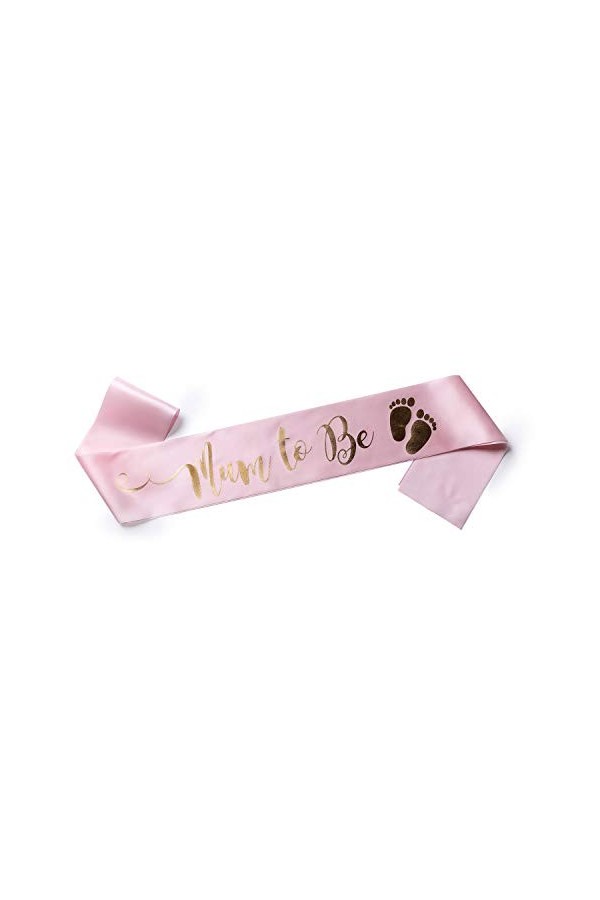 OLILLY Echarpe Mum to Be Blanche et Rose Gold pour Babyshower Blanche et Rose Gold 