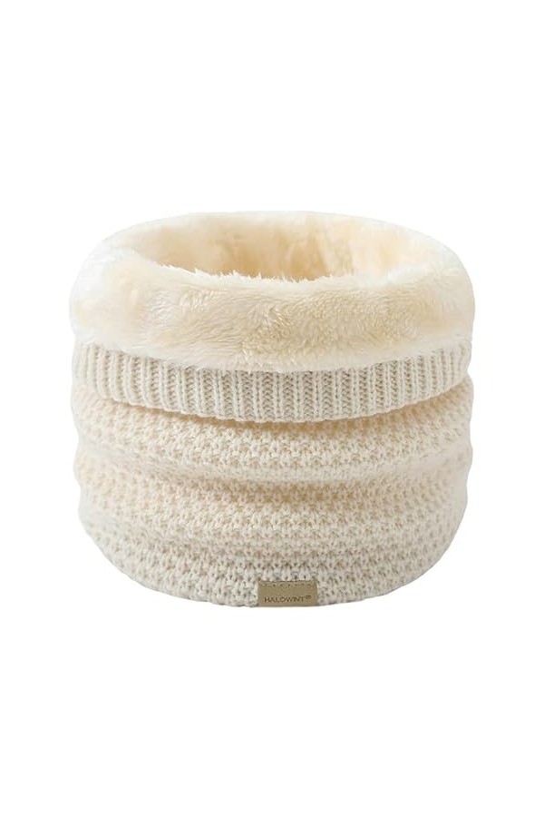 JFAN Écharpe Tricotée En Croix Douce Doublée Écharpe Chaude Coupe-vent Dhiver noir,Taille unique 