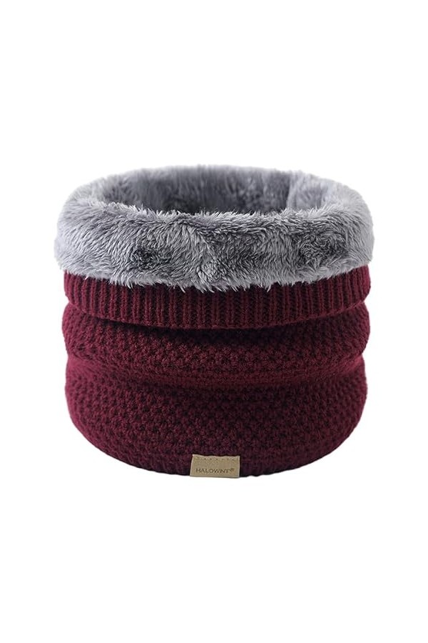 JFAN Écharpe Tricotée En Croix Douce Doublée Écharpe Chaude Coupe-vent Dhiver noir,Taille unique 