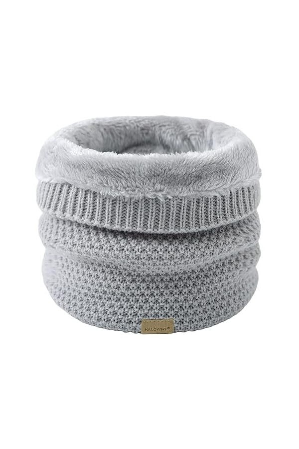 JFAN Écharpe Tricotée En Croix Douce Doublée Écharpe Chaude Coupe-vent Dhiver noir,Taille unique 