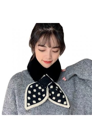 DAISHIAO Cache-cou pour femme - Col en fausse fourrure - Écharpe croisée - Col dhiver chaud - Écharpe décorative pour femme