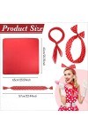 SATINIOR 2 Accessoires de Costume des Années 50 Écharpe Carré Bandeau à Pois Rouge 