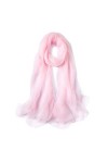 WZTP Foulards Femme Mousseline de soie étole pour Élégant Longue Écharpe de Plage Echarpes 180 * 120cm Rose