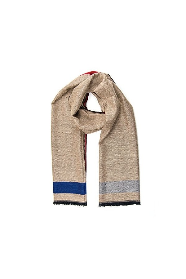 MANUMAR Écharpe unisexe | Foulard fin pour homme et femme avec motifs sobres comme accessoire parfait automne/hiver | Écharpe