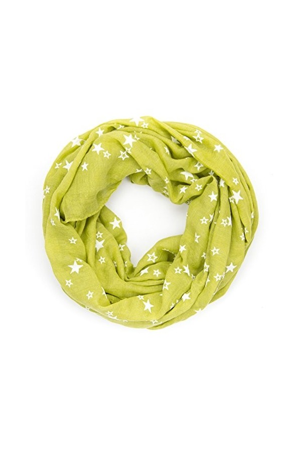 MANUMAR Écharpe pour femme avec motif étoiles comme accessoire parfait pour lautomne et lhiver, marron, taille unique