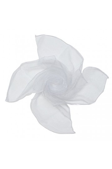 Boolavard Echarpe carrée en mousseline de soie coloris - dans le style des années 50 Blanc 