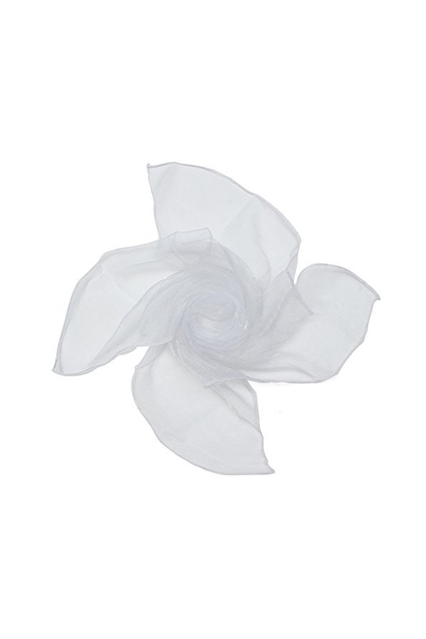 Boolavard Echarpe carrée en mousseline de soie coloris - dans le style des années 50 Blanc 