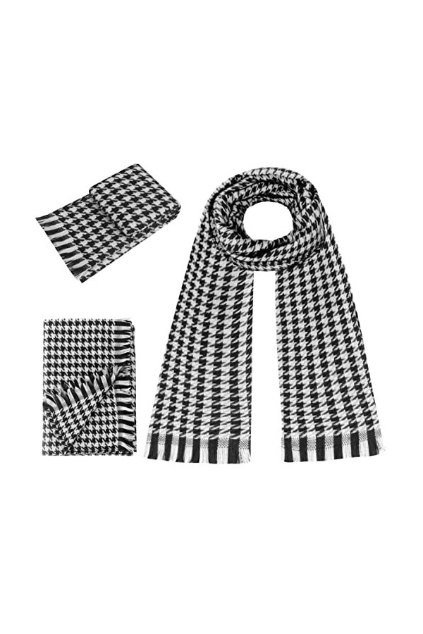 Simpolor -Hiver Echarpe pour femmes - Echarpes chaudes et douces - Echarpes à glands - Châles à carreaux pour femmes