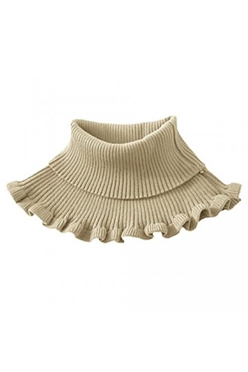 SamHeng Classique Faux Col Tricoté pour Femme, Amovible Col Roulé Collier Dickey pour Filles, Hiver Chaud Coupe-vent Volants 