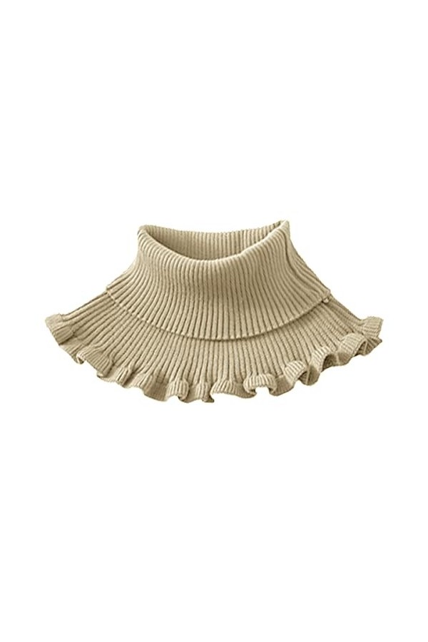 SamHeng Classique Faux Col Tricoté pour Femme, Amovible Col Roulé Collier Dickey pour Filles, Hiver Chaud Coupe-vent Volants 