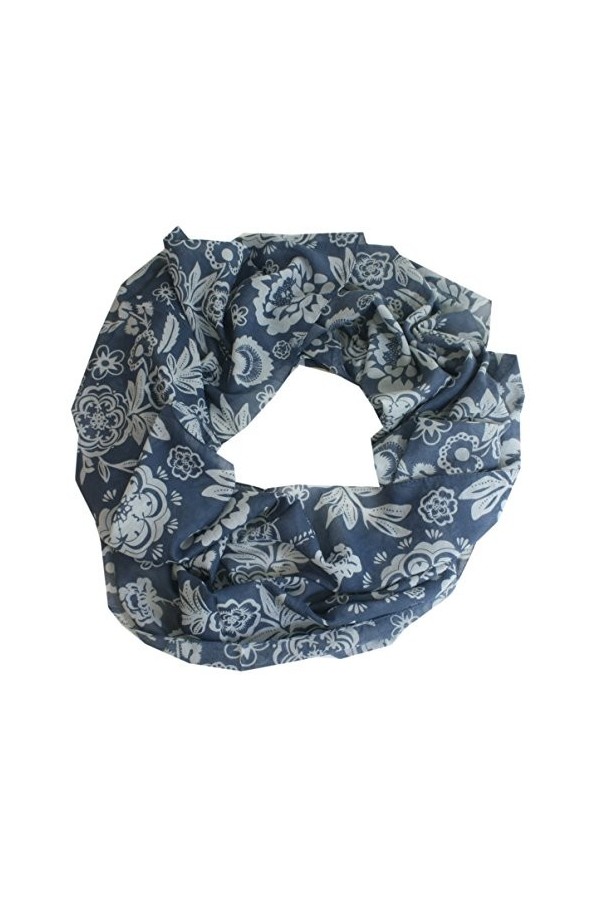 Taschentrend FioreLoop Écharpe tube pour lautomne et lhiver avec motif floral 100 x 88 cm - Jaune - Taille Unique