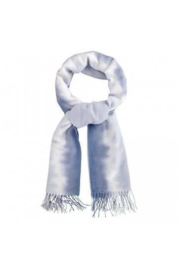 XTDMJ Écharpe Femme, Écharpes & Châles pour Femme Franges, Écharpe Femme Bleu Ciel Dégradé de Couleur Écharpe Tricotée Chaude