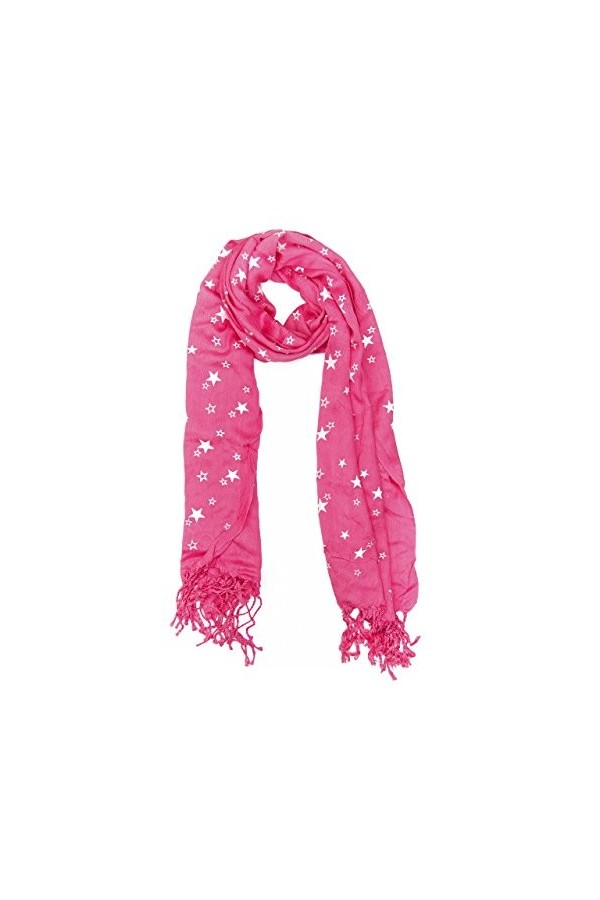 MANUMAR Écharpe pour femme dans différentes couleurs avec étoiles comme accessoire parfait pour lautomne et lhiver., rose/b