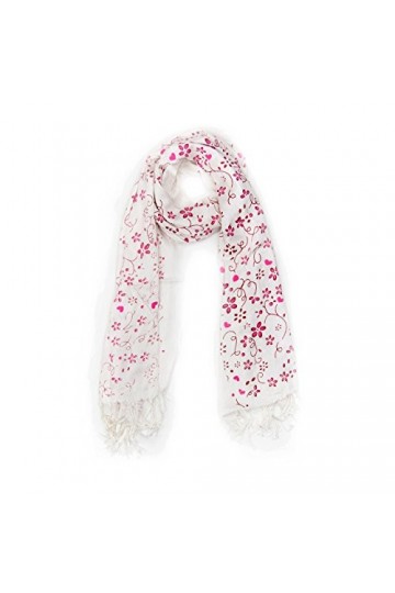 MANUMAR Écharpe pour femme en différentes couleurs avec motif floral comme accessoire parfait pour lautomne et lhiver. - - 