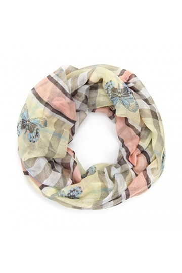 Manumar Foulard-tube pour femme | Tour de cou en différentes couleurs avec motif papillon, accessoire parfait pour lautomne 