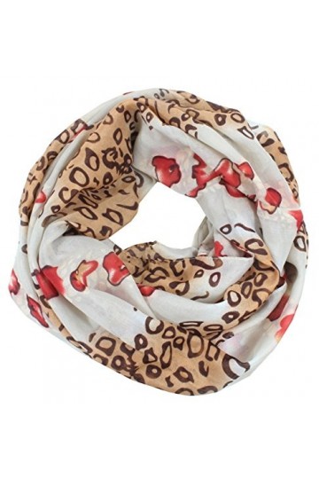 Juloppa Loop Écharpe tube pour femme Motif animal léopard zèbre Plusieurs couleurs - Marron - Taille Unique