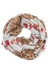 Juloppa Loop Écharpe tube pour femme Motif animal léopard zèbre Plusieurs couleurs - Marron - Taille Unique