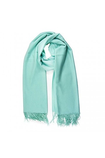ManuMar écharpe pour femme | châle | Pashmina avec franges | 50% Viscose, 50% Polyester | Unisexe - bleu - One Size