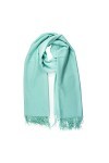 ManuMar écharpe pour femme | châle | Pashmina avec franges | 50% Viscose, 50% Polyester | Unisexe - bleu - One Size