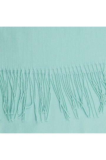 ManuMar écharpe pour femme | châle | Pashmina avec franges | 50% Viscose, 50% Polyester | Unisexe - bleu - One Size