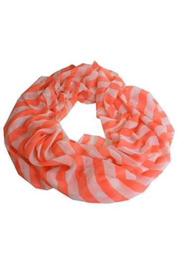 Pinuk SummerStripeLoop Écharpe tube légère, bicolore, rayée, pour femme - Multicolore - Taille Unique