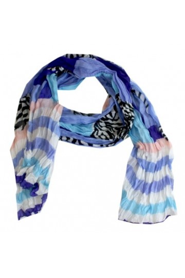 Taschentrend ColourZeb - Écharpe légère à carreaux zèbre à rayures automne/hiver - Multicolore - 175 x 50 cm - Multicolore - 