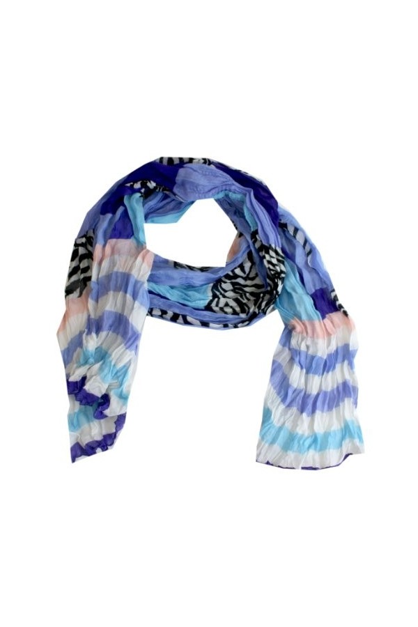 Taschentrend ColourZeb - Écharpe légère à carreaux zèbre à rayures automne/hiver - Multicolore - 175 x 50 cm - Multicolore - 