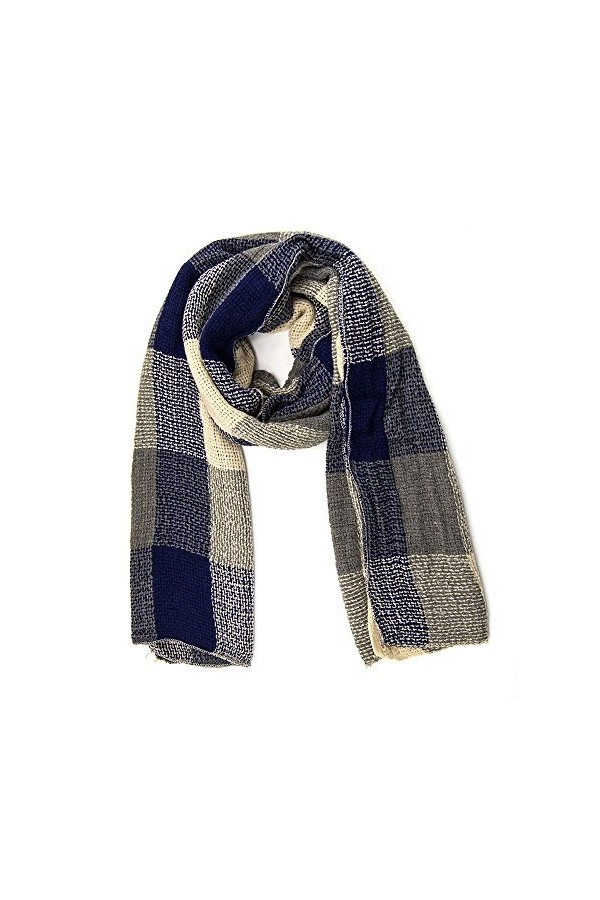 MANUMAR Écharpe unisexe | Foulard fin pour homme et femme avec motifs sobres comme accessoire parfait automne/hiver | Écharpe