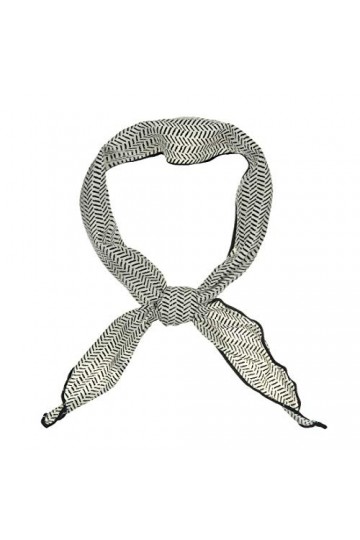 sourcing map Écharpe Triangle Imprimé Rayures Géométriques Foulards Foulard Head Enveloppe pour Femmes Noir 85 x 35 cm / 33,4