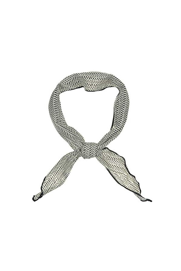 sourcing map Écharpe Triangle Imprimé Rayures Géométriques Foulards Foulard Head Enveloppe pour Femmes Noir 85 x 35 cm / 33,4