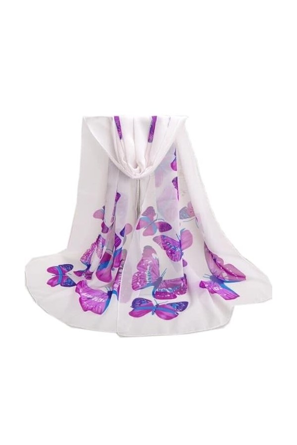 Violet papillon coloré pour femme sacrf shawl, Polyester