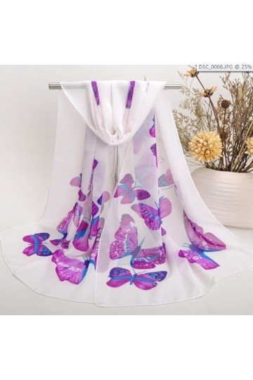 Violet papillon coloré pour femme sacrf shawl, Polyester