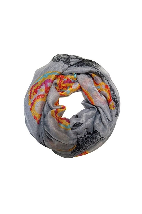 ManuMar crâne loop cache-col blanc. Motif de crâne cache-nez tubulaire écharpe pour dames nouveau ! Cache-col doux et léger c