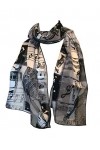 Pamper Yourself Now Foulard fin brillant avec motif notes et instruments de musique, Rouge