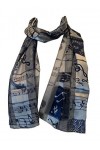 Pamper Yourself Now Foulard fin brillant avec motif notes et instruments de musique, Rouge