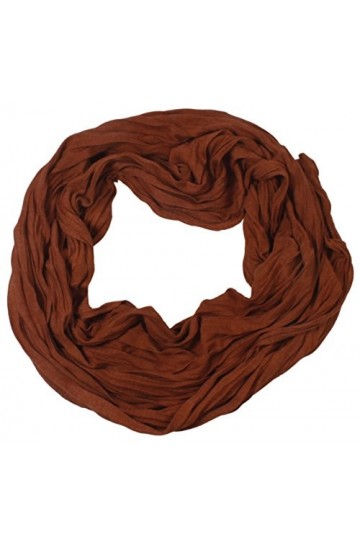 kobaja&nbsp;–&nbsp;einfarbiger Rideau Crinkle Look Chiffon en coton élégant Fashion unisexe Crushed et crinkled - Marron - Taille Uniqu