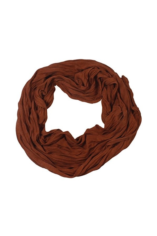 kobaja&nbsp;–&nbsp;einfarbiger Rideau Crinkle Look Chiffon en coton élégant Fashion unisexe Crushed et crinkled - Marron - Taille Uniqu