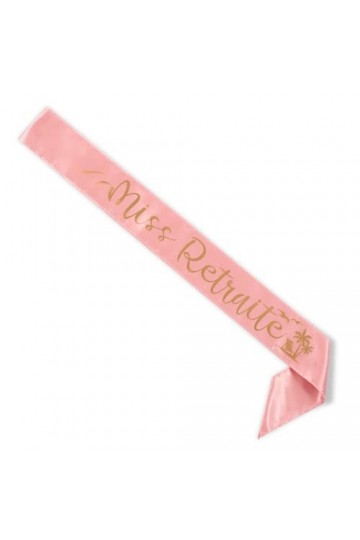 Party to Be Echarpe Miss Retraite pour Fêter Le Départ en Retraite de Femme 8 * 180cm Or Rose 