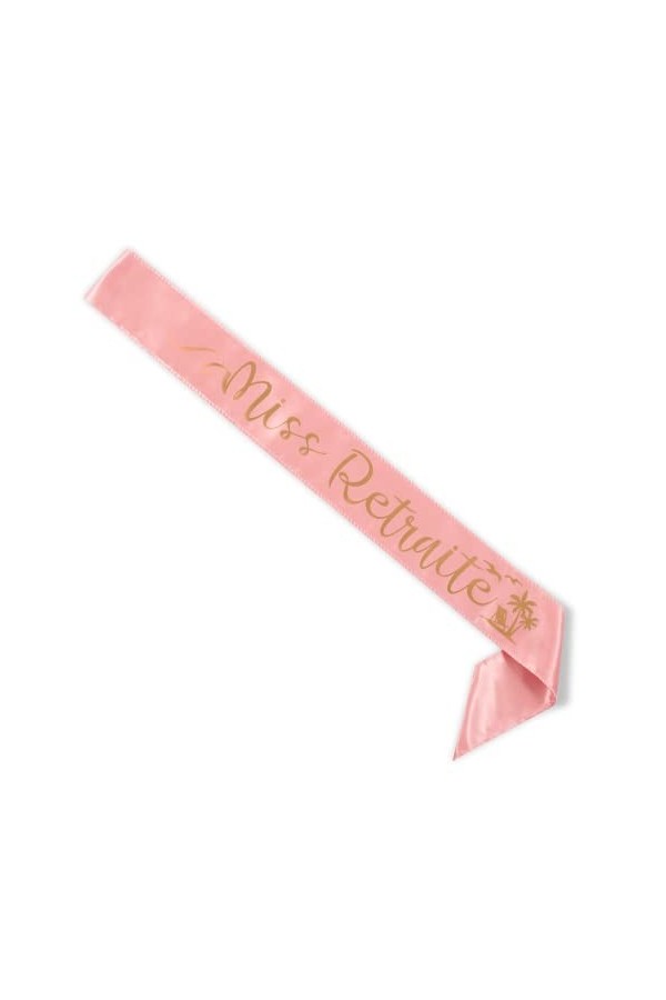 Party to Be Echarpe Miss Retraite pour Fêter Le Départ en Retraite de Femme 8 * 180cm Or Rose 