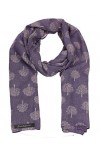 Écharpe pour femme Motif arbre de mûrier - Violet - Large