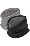 Yuson Girl 2 Pièces Col Écharpe Chauffant Hiver Tour De Cou Tricoté Avec Doublé Polaire Chaud Cache-Col Épais Foulard Tube Éc