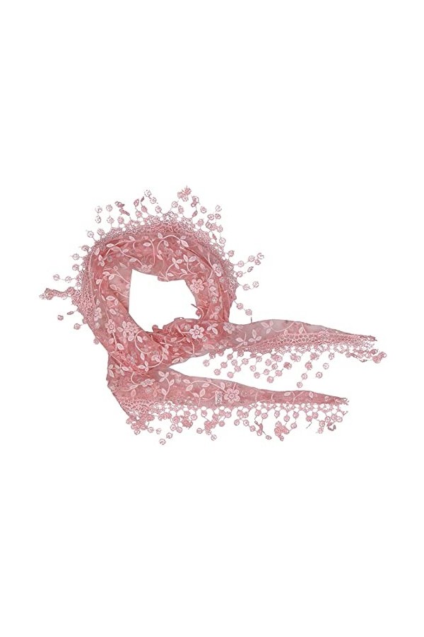 JK Home Femme Echarpe Triangle Dentelle Foulard Châle Printemps Automne Noir A