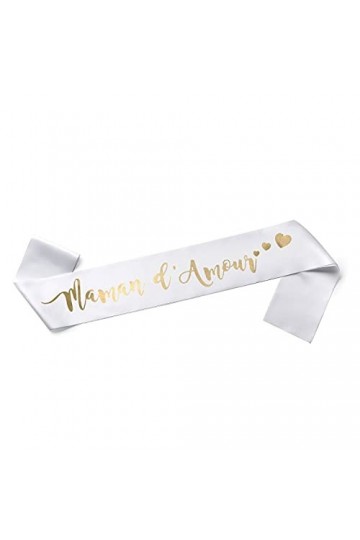 Echarpe Maman dAmour pour Fêter une Maman ou une Future Maman - Echarpe Blanche et Or