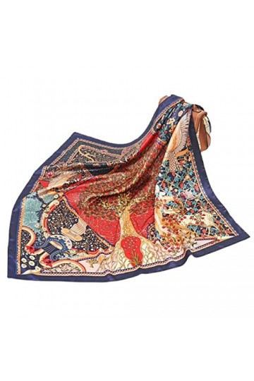 FAIRYGATE Foulard Carré Femmes Carré Motif dImpression Satin de Soie Cheveux Bandeau Mouchoir Echarpe Carré Écharpe de tête 9
