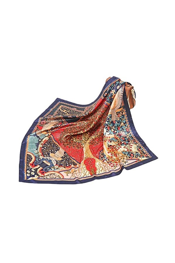 FAIRYGATE Foulard Carré Femmes Carré Motif dImpression Satin de Soie Cheveux Bandeau Mouchoir Echarpe Carré Écharpe de tête 9