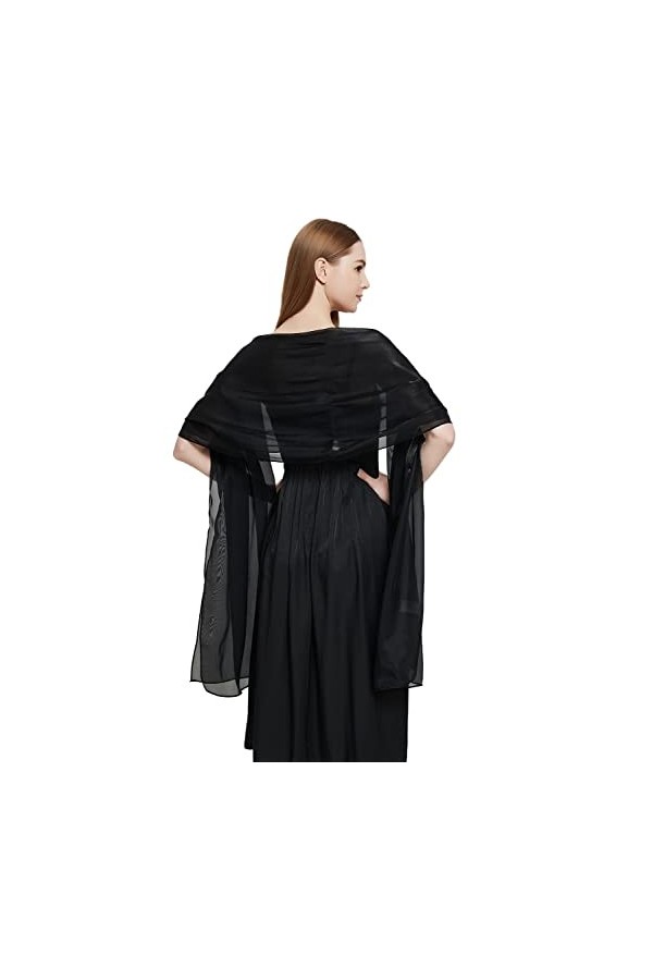 LATH.PIN Echarpe Châles Etoles en Satin Femme,Belle Brillant Écharpe Pour Bridemaids Demoiselles Mariée Mariage Soirée Cérémo