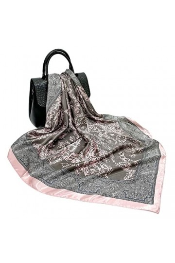 FAIRYGATE Écharpe carrée en soie mélangée pour femme Bandanas Spécial Dsign Cheveux Bandeau Mouchoir Echarpe Carré Multi-moti