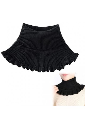 Rakiuty Amovible Écharpe Stretch Cache-Cou,Femmes Hommes Filles Tricoté Col Roulé,Hiver Tricot Chaud Écharpe,Faux Col Femme,F