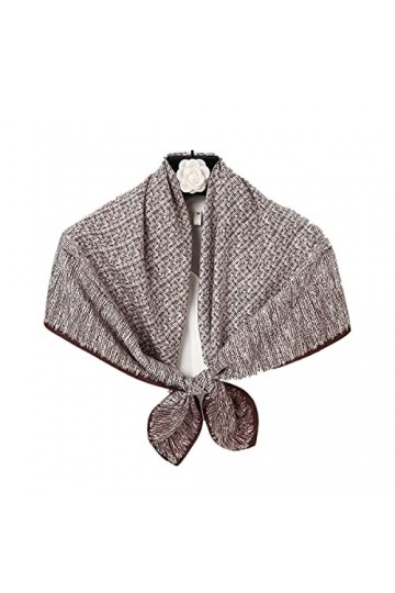 Cebilevin Grand Foulards Fichu Foulard de Tête Polyester Dessins Pied-de-poule Obscur 90x90cm